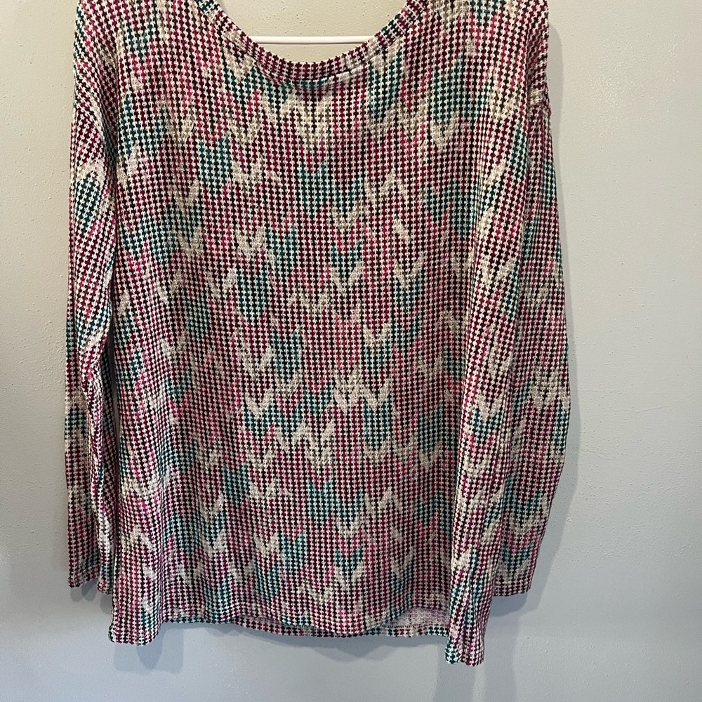 Haptics by Holly Harper multicoloured  chevron  long sleeve top #boho #festival